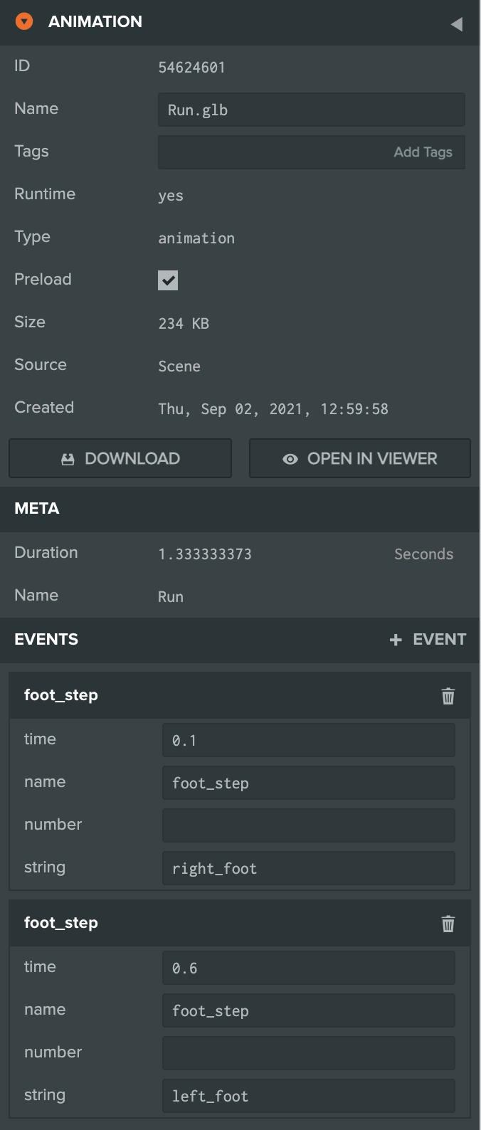 Animation Asset With Event